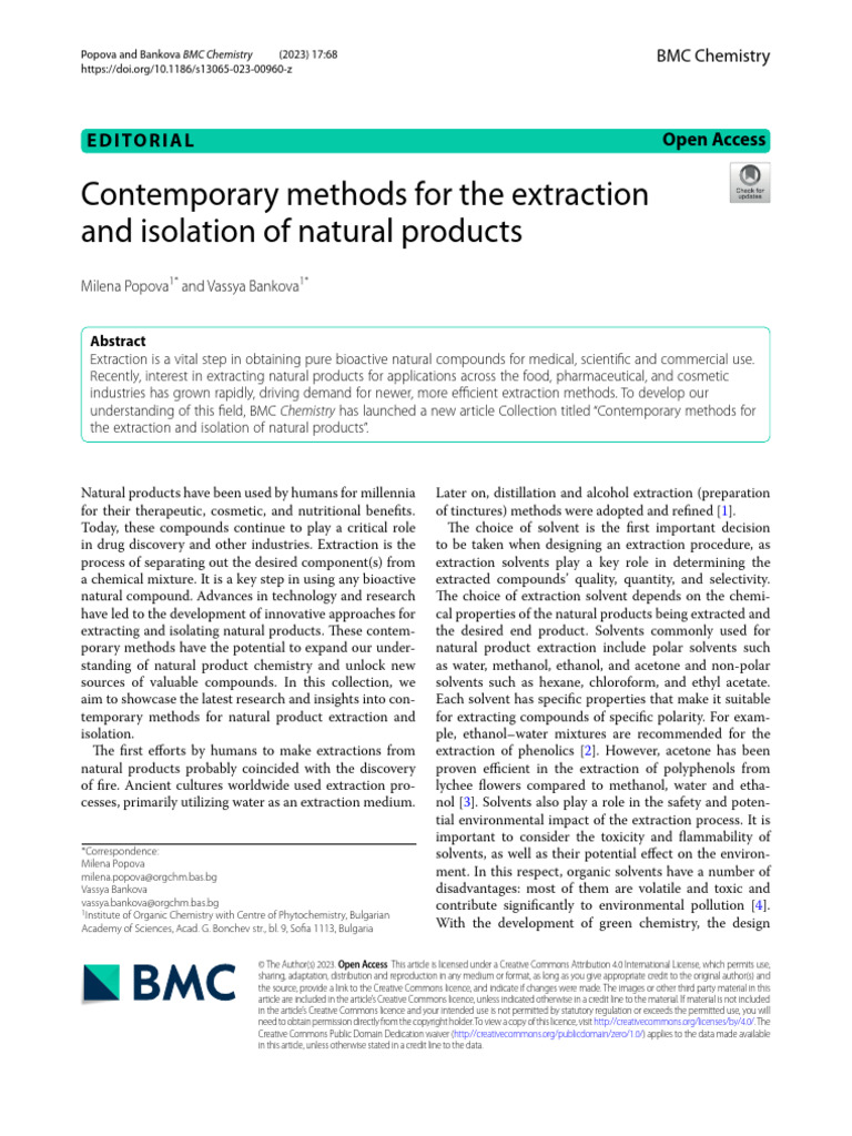 Modern Techniques for Natural Product Extraction | PDF | Natural ...
