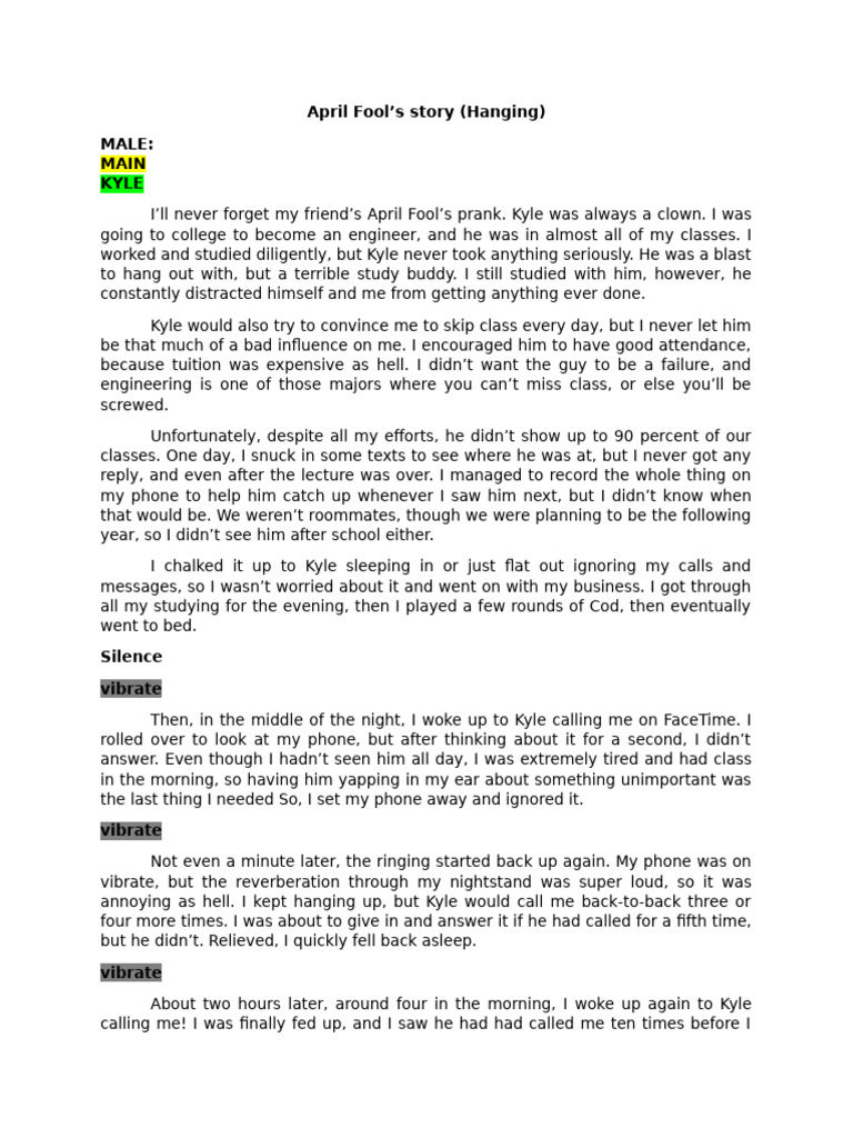 FINAL April Fool's (Hanging) | PDF
