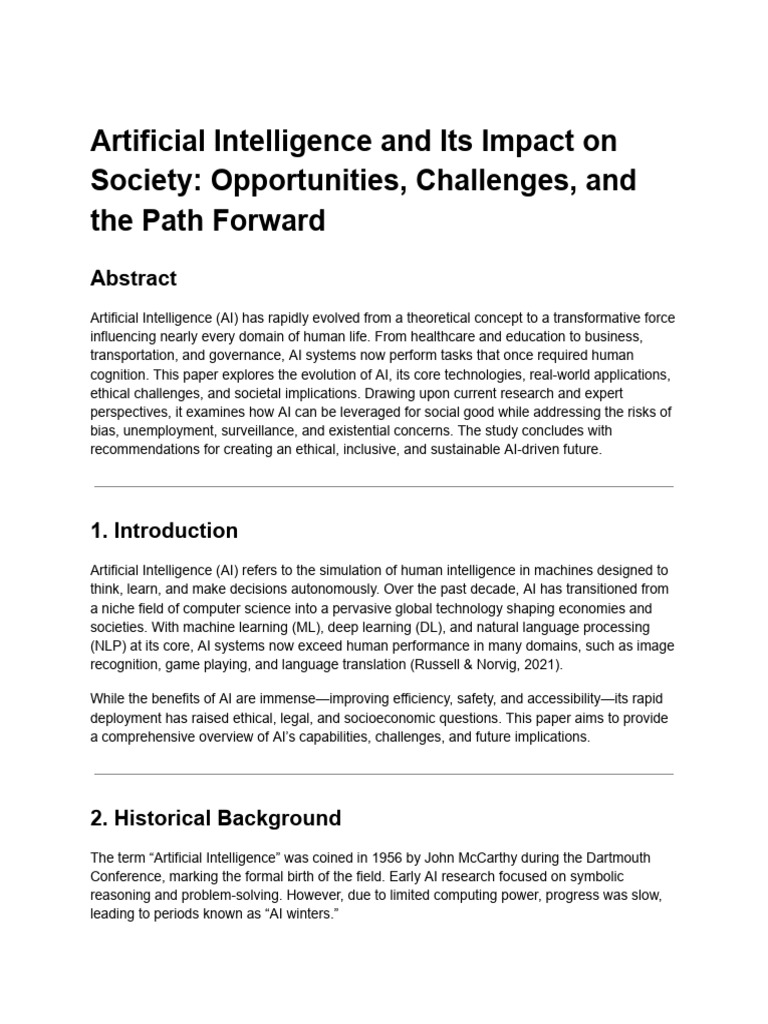 Ai Research Paper.pdf | PDF | Artificial Intelligence | Intelligence ...