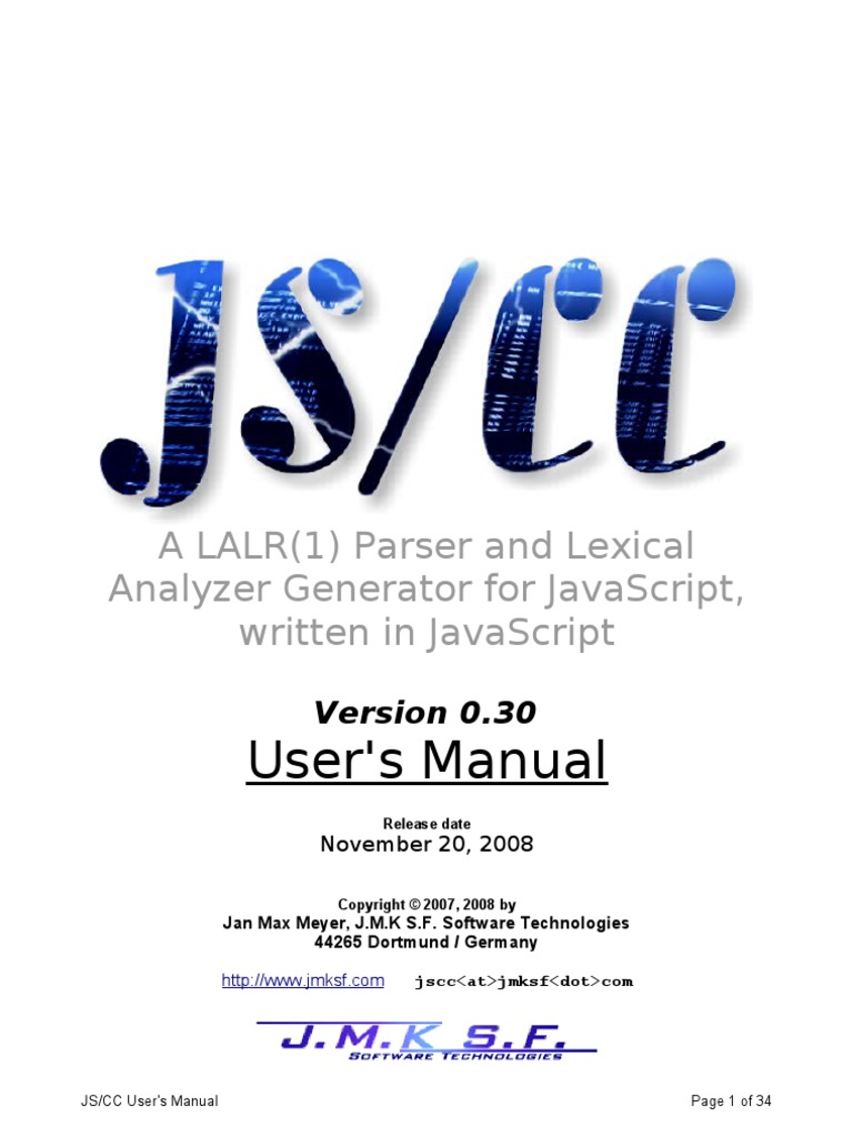 User'S Manual: A Lalr (1) Parser and Lexical Analyzer Generator For ...