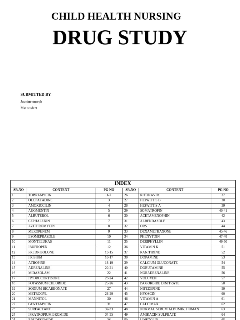 child health drug study | PDF | Penicillin | Medical Specialties
