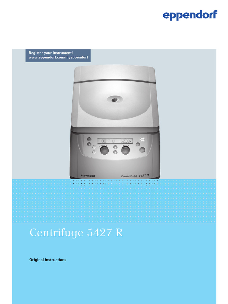 Centrifuge 5427 R Operating Manual | PDF | Mains Electricity