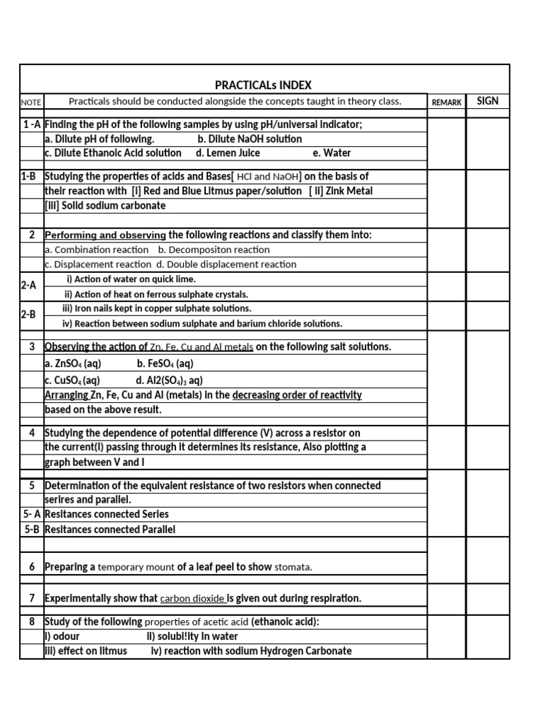 Comprehensive Practical Science Experiments | PDF | Acid | Chemical ...