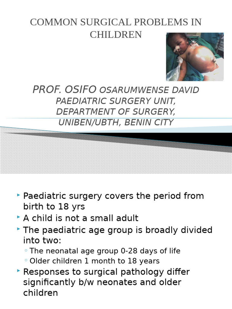 Common Surgical Problems in Children-1 | PDF | Digestive Diseases ...