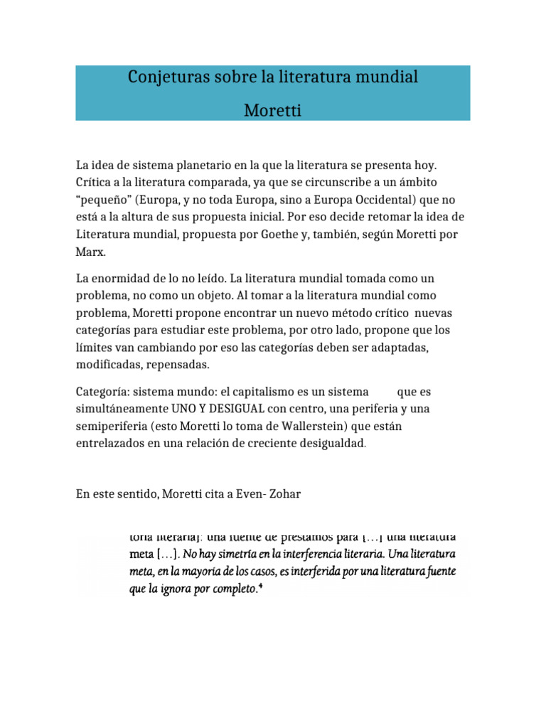 Moretti | PDF | Educación en artes liberales