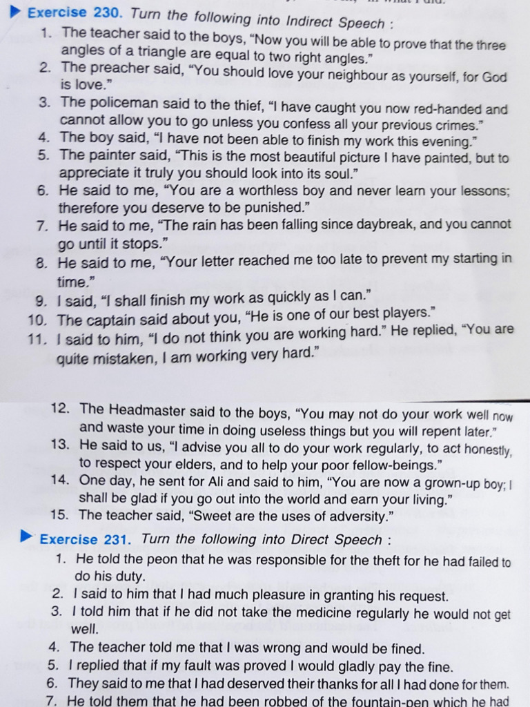 Direct Indirect Exercises | PDF
