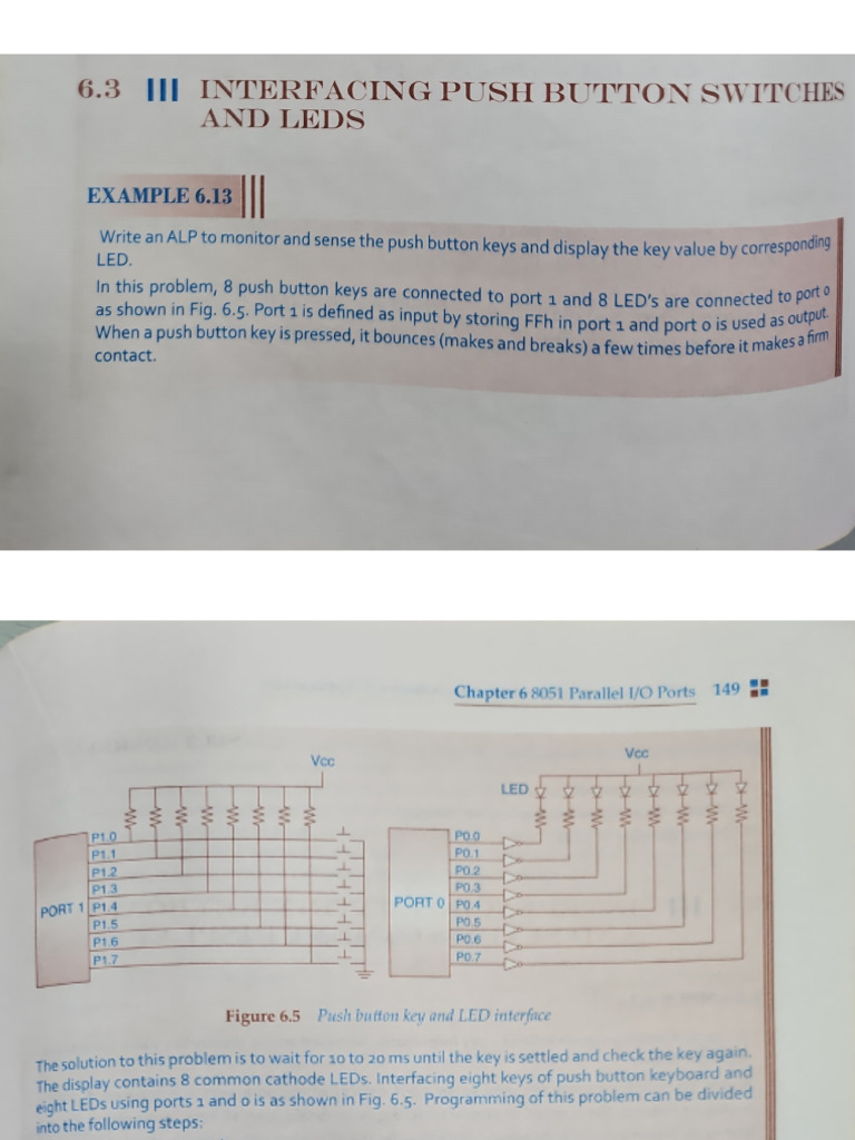 Push Button Switch Interface - 8051 | PDF
