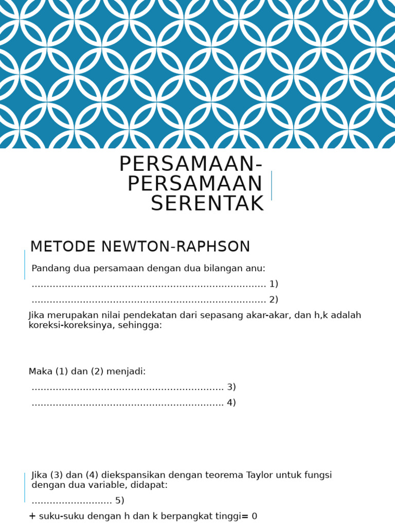Metode Newton-Raphson untuk Persamaan Serentak | PDF