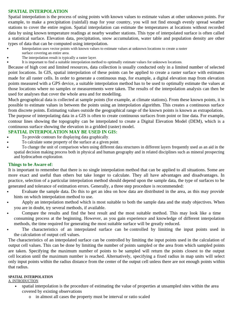 Understanding Spatial Interpolation in GIS | PDF | Map | Spatial Analysis