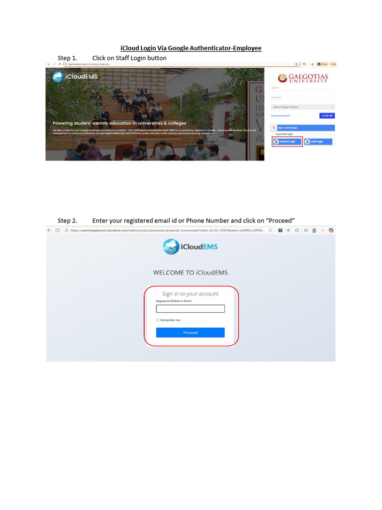 iCloud Login with Google Authenticator Guide | PDF