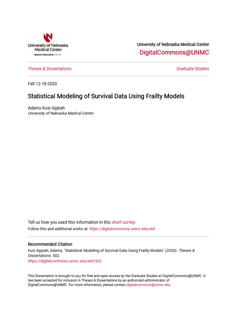 Statistical Survival Modeling Dissertation | PDF | Statistical Theory ...