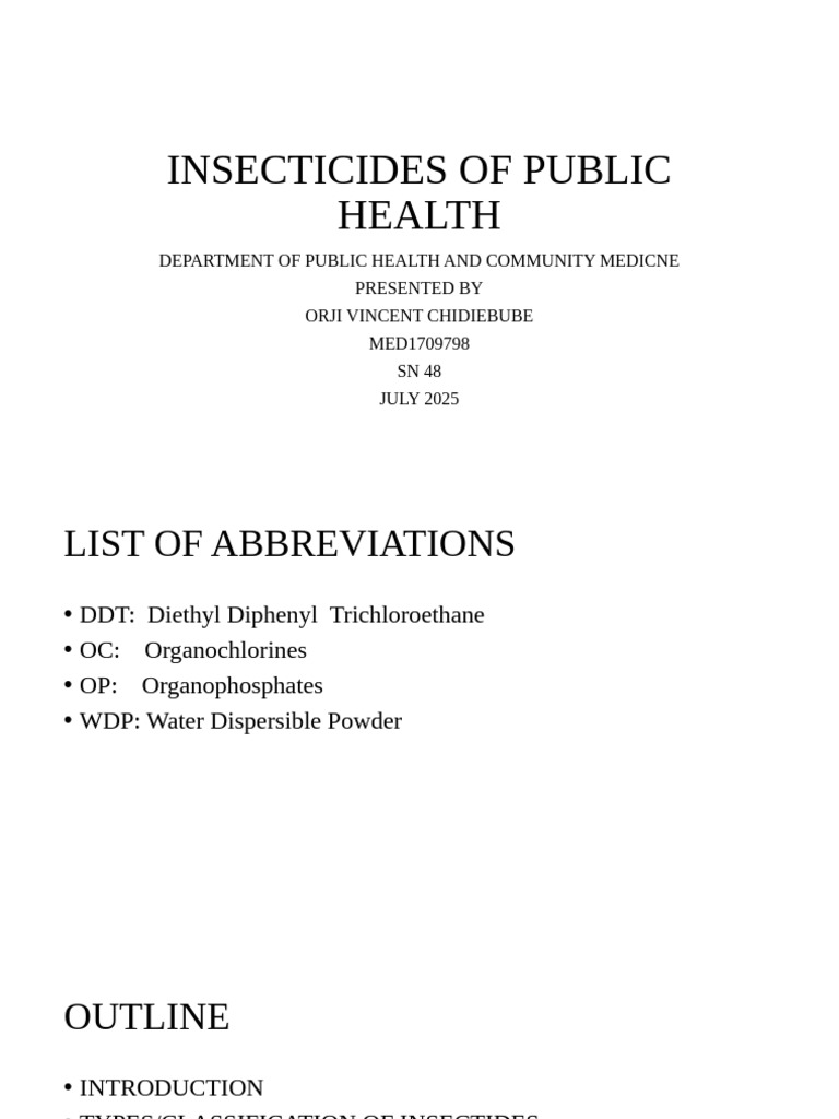 Public Health Insecticides Overview | PDF | Insecticide | Toxicity