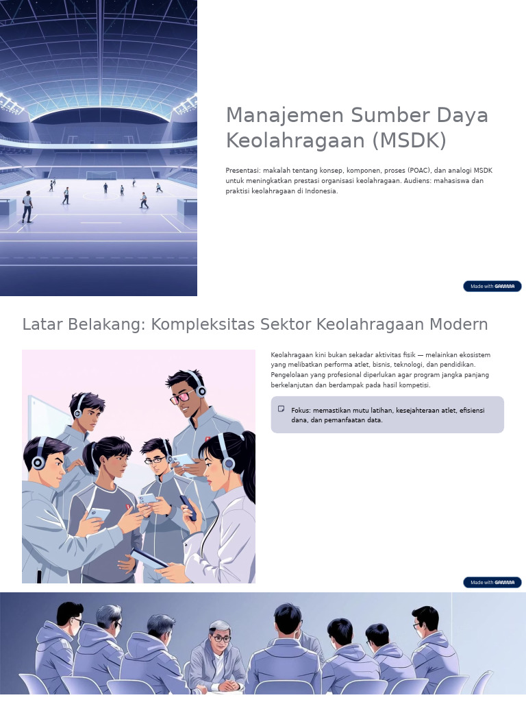 Manajemen Sumber Daya Keolahragaan MSDK | PDF
