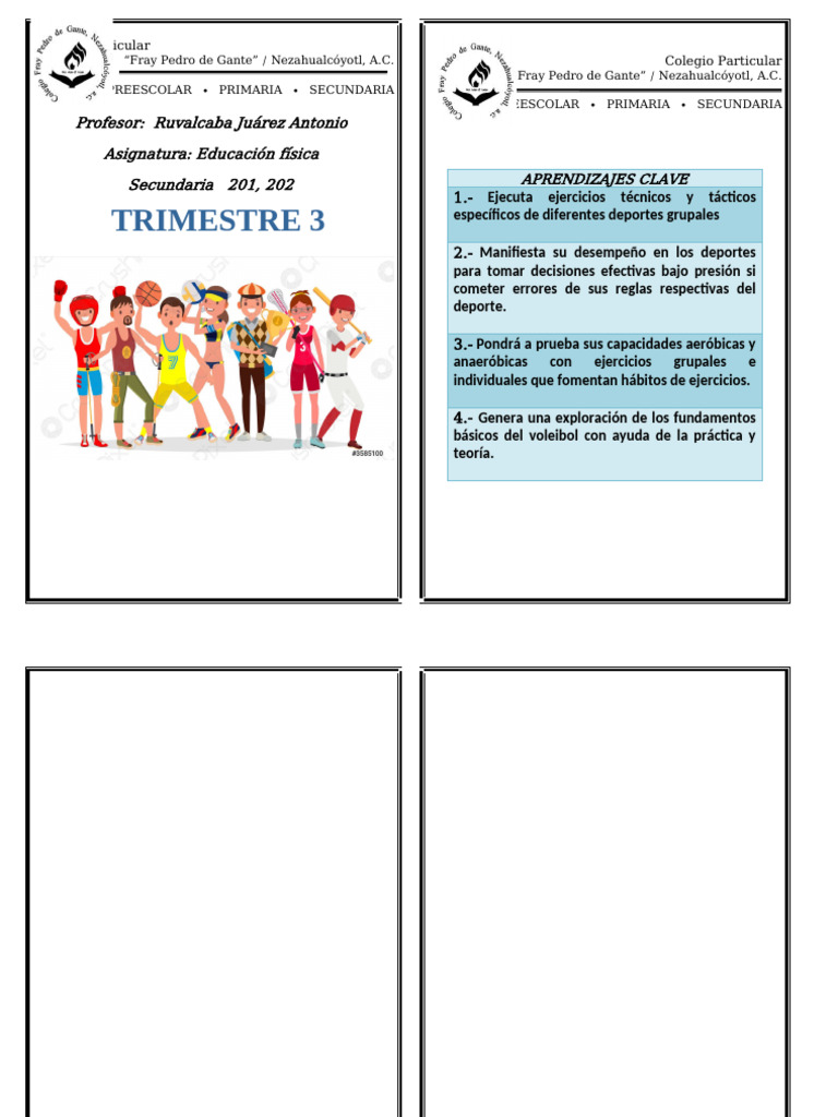 Educación Física en Secundaria 3er Trimestre | PDF