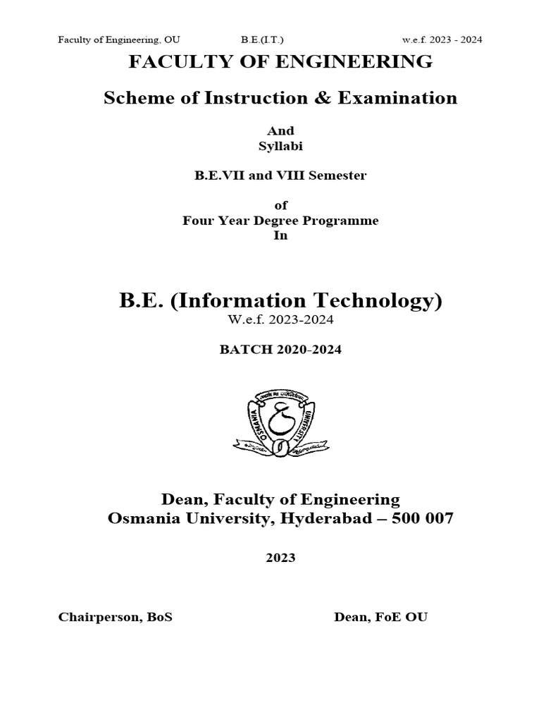 B.E. IT 4th Yr Syllabus From 2023-24 | PDF | Parsing | Internet Of Things