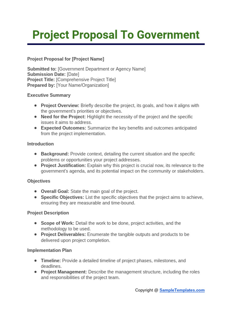 Government Project Proposal Template | PDF | Project Management | Business