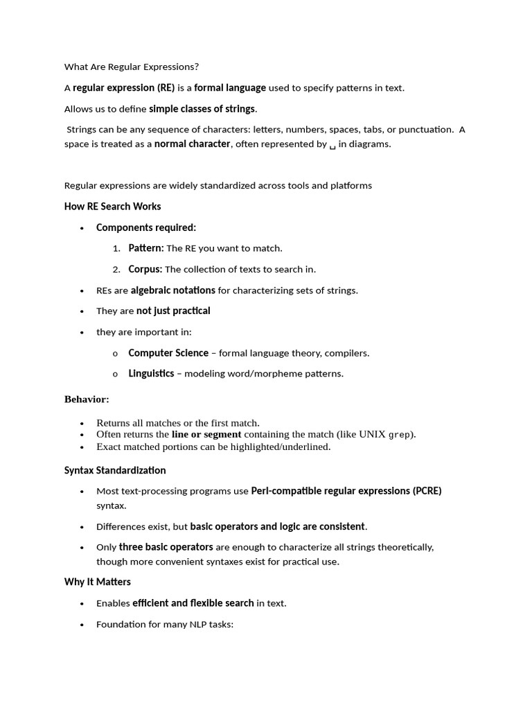 Understanding Regular Expressions Basics | PDF | Verb | Morphology ...
