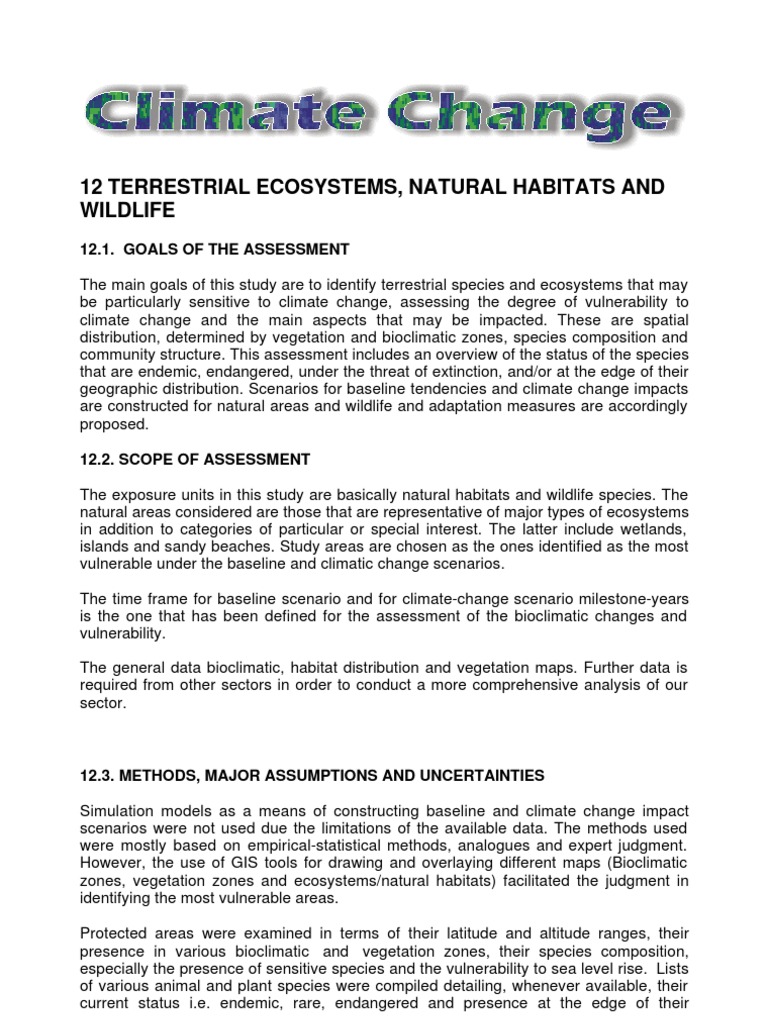 Climate Change Impact on Terrestrial Ecosystems | PDF | Habitat ...