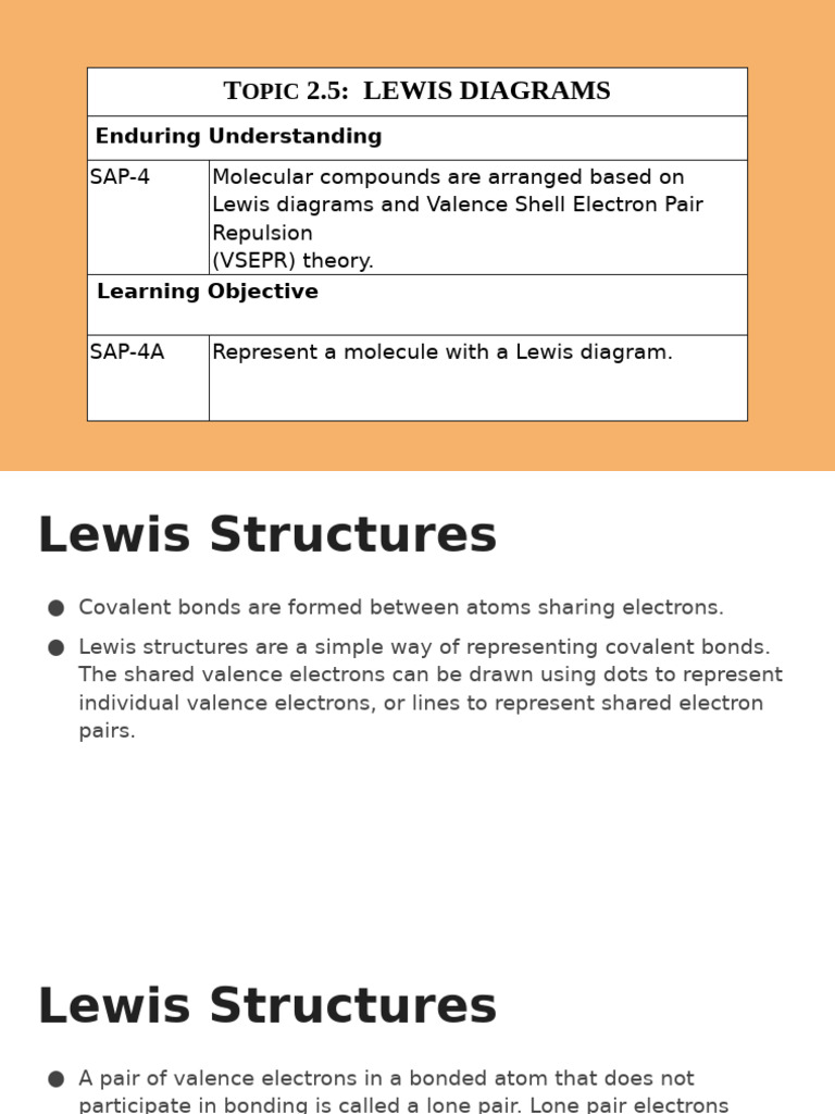 Understanding Lewis Diagrams and Structures | PDF | Chemical Bond ...