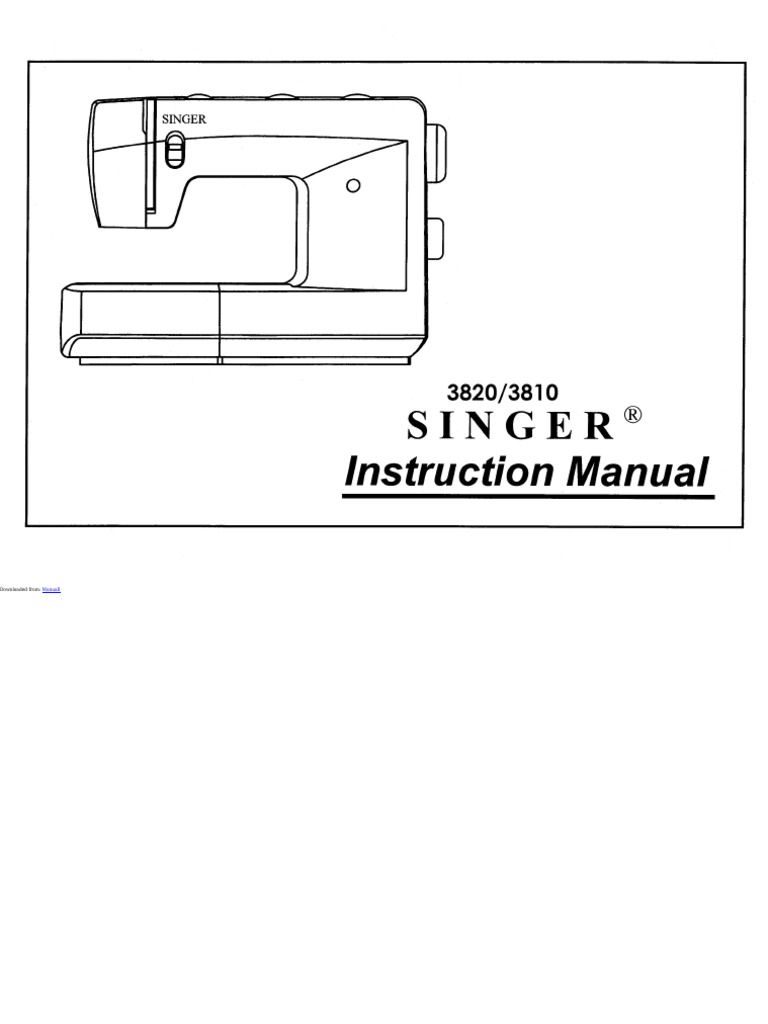 Singer 3810/3820 Sewing Machine Instruction Manual | PDF
