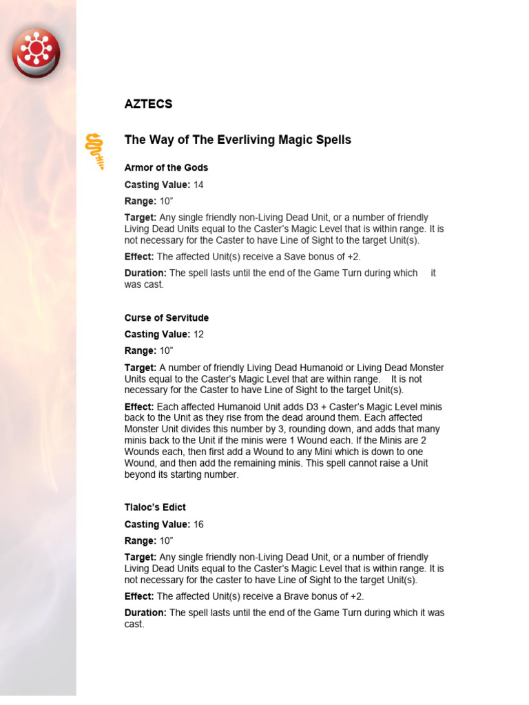 Aztec and Inca Magic Spells Guide | PDF