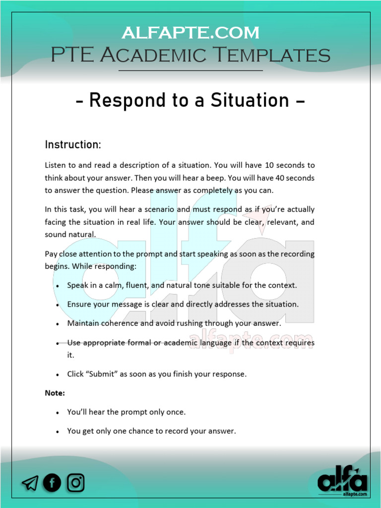 PTE Academic Speaking Response Guide | PDF