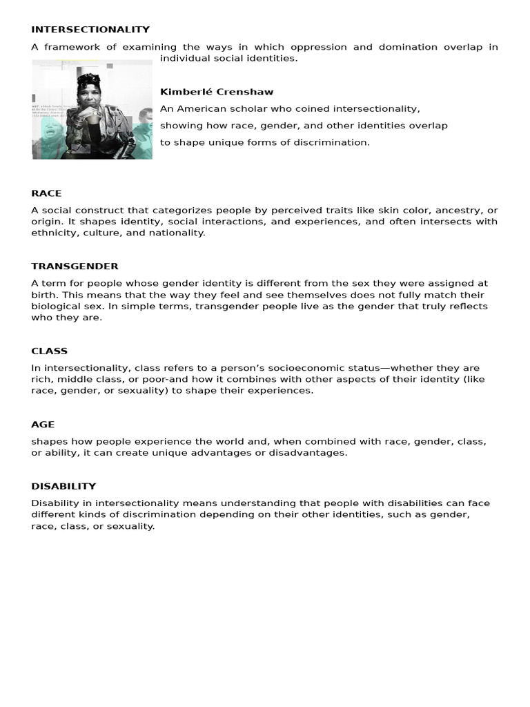 Understanding Intersectionality and Identity | PDF