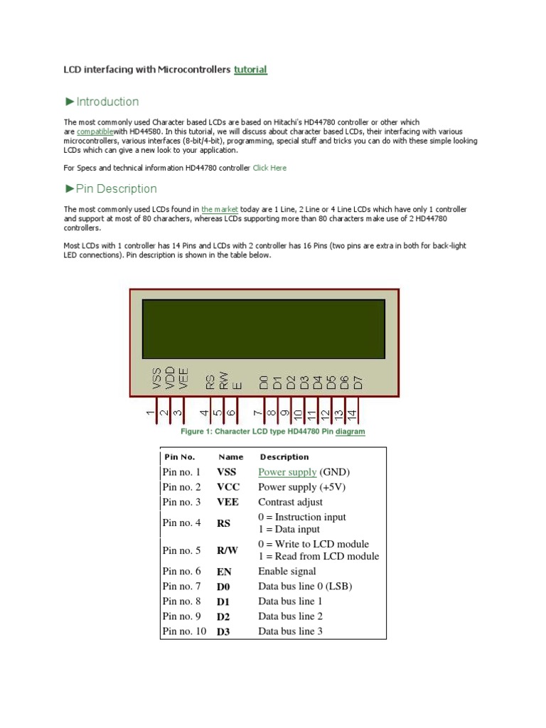 LCD Interfacing With Micro Controllers | PDF | Liquid Crystal Display ...