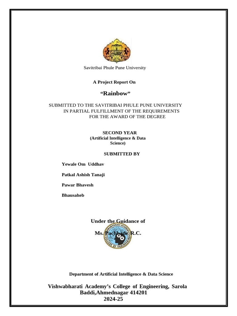 Mini Project Report Format | PDF | Rainbow | Simulation