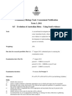 Year 11 Preliminary Biology Task 3 Notification and Research Criteria