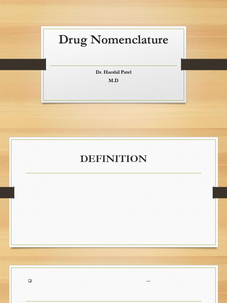 Understanding Drug Nomenclature | PDF | Prescription Drugs | Pharmacology