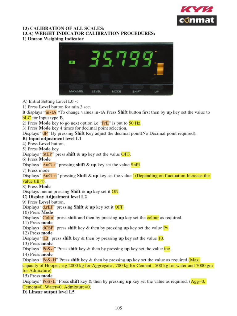 Weighing Indicator Calibration Guide | PDF | Digital Signal Processing ...