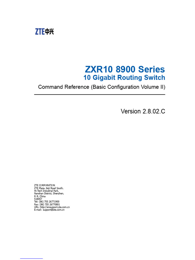 ZXR10 8900 Command Reference Guide | PDF | Telecommunications | Data ...