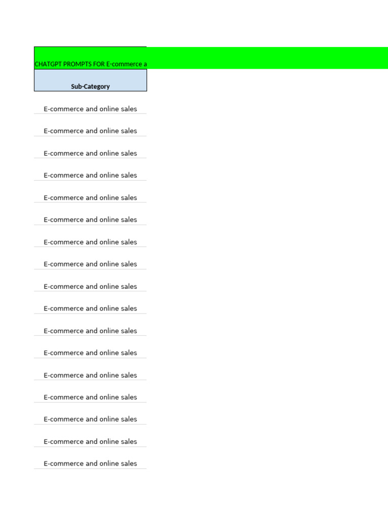 ChatGPT Prompts for E-commerce Sales | PDF | Online Shopping | Marketing