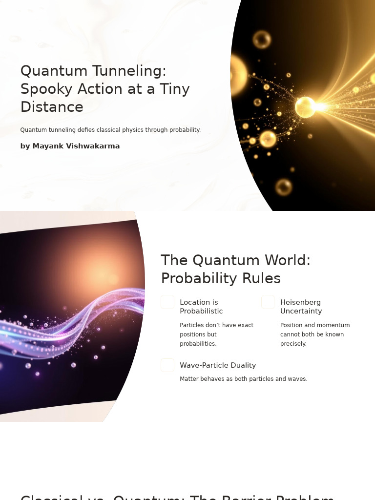 Quantum Tunneling Spooky Action at A Tiny Distance | PDF | Quantum ...