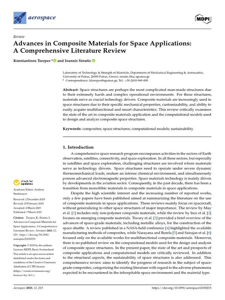 Advances in Space Composite Materials | PDF | Composite Material ...