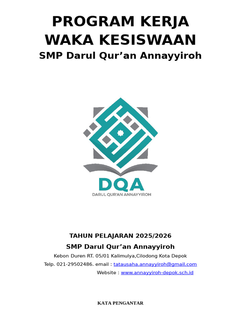 Program Kerja Kesiswaan SMP 2025/2026 | PDF