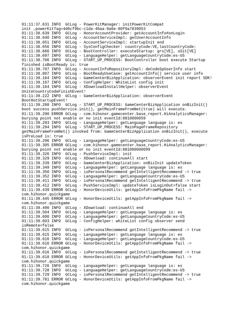 Game Center Initialization Log Analysis | PDF | Communications ...