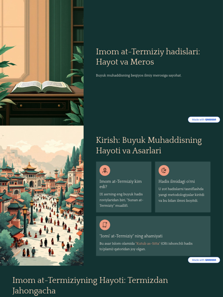 Imom at Termiziy Hadislari Hayot Va Meros | PDF