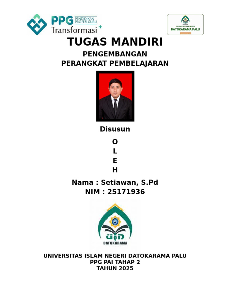 Tugas Mandiri Pengembangan Perangkat Pembelajaran Utun 2025 | PDF
