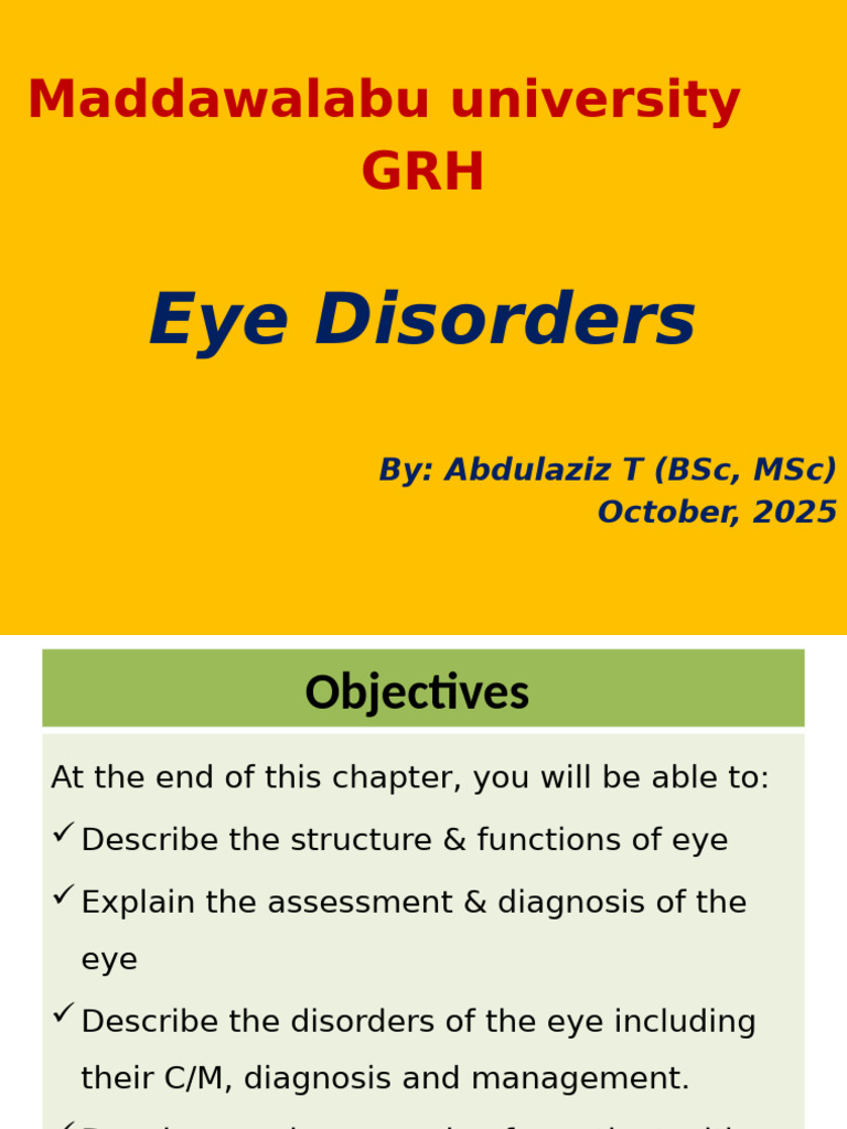 Eye Disorders: Assessment & Management | PDF | Glaucoma | Cataract