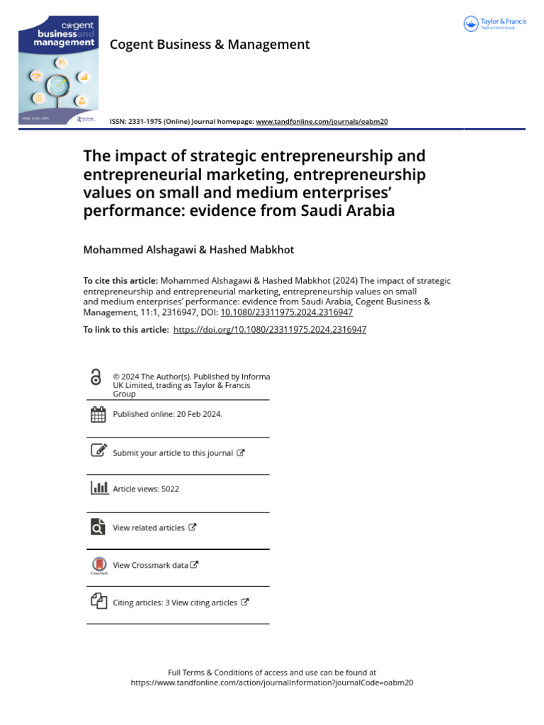 The Impact of Strategic Entrepreneurship and Entrepreneurial Marketing ...