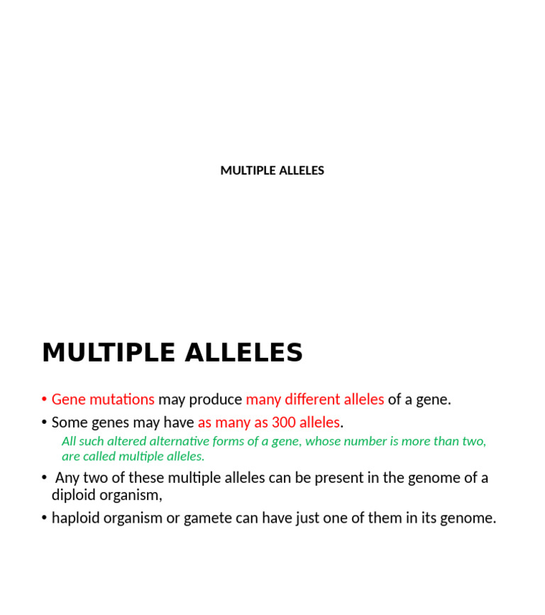 Multiple Allele | PDF