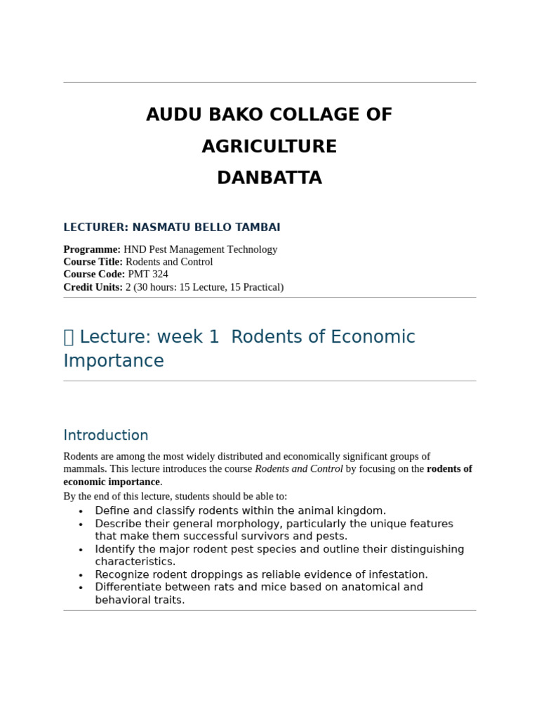 Defining Rodents and Their Impact | PDF | Rodent | Rat
