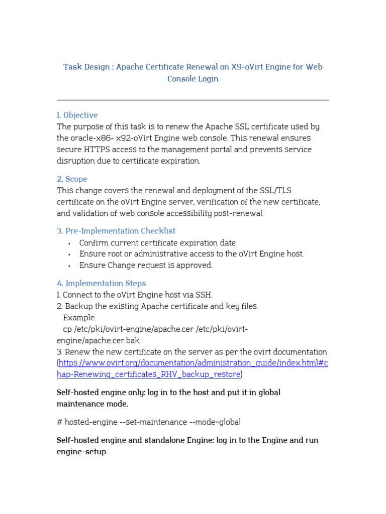 Apache SSL Certificate Renewal for oVirt | PDF | Virtual Machine ...
