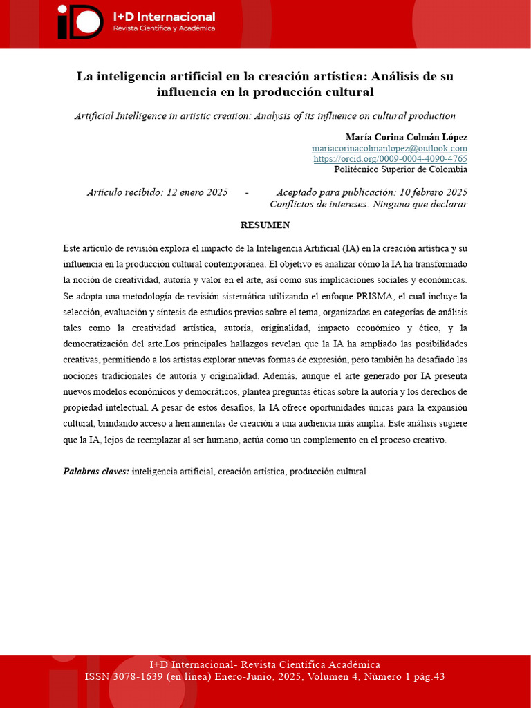 IA y su impacto en la creación artística | PDF | Inteligencia ...