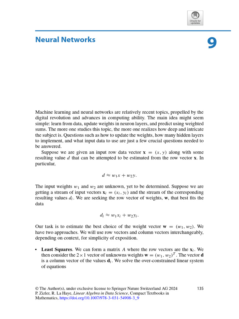 Khalil-Neural Networks | PDF | Least Squares | Matrix (Mathematics)