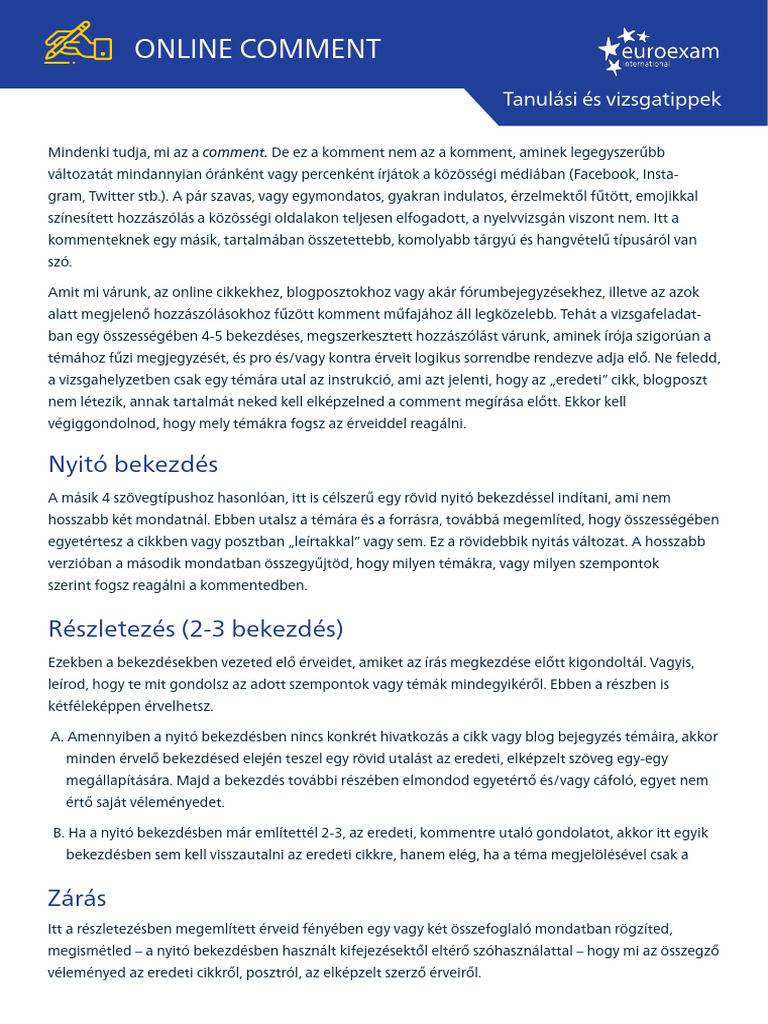Tips For Online Comment | PDF