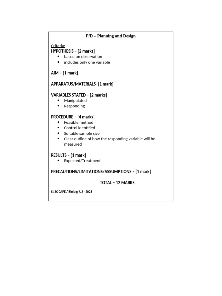 Sba Mark Schemes-Orr, DR, PD | PDF