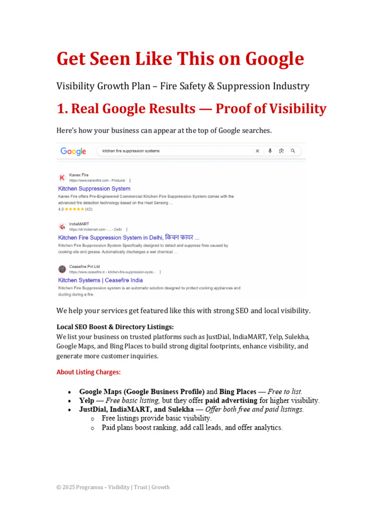 Visibility Growth Plan Fire Safety Programea VisualDeck | PDF | Search ...